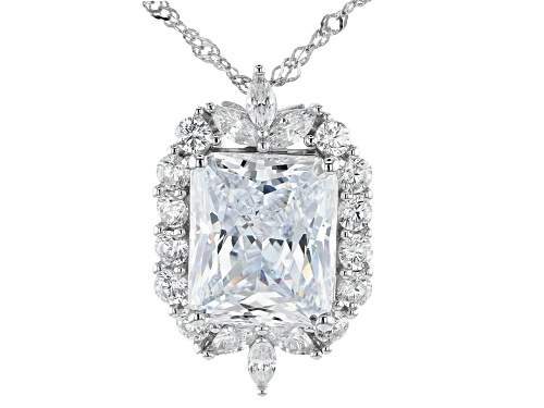 Photo of Bella Luce ® 13.69ctw White Diamond Simulant Rhodium Over Sterling Silver Pendant With Chain