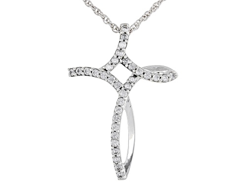 Photo of Bella Luce ® 1.16ctw Platinum Over Sterling Silver Cross Pendant With Chain (0.49ctw DEW)