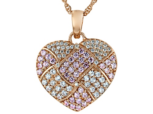 Photo of Bella Luce ® 2.20ctw Pink And White Diamond Simulants Eterno™ Rose Heart Pendant With Chain