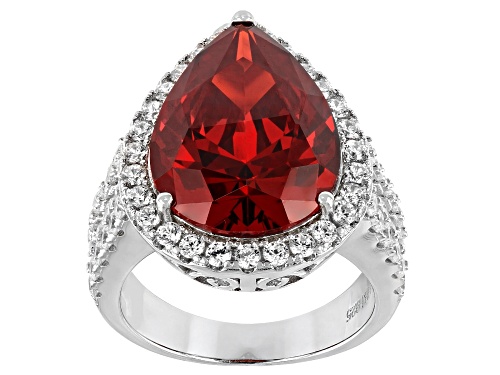 Photo of Bella Luce ® 22.01ctw Garnet And White Diamond Simulants Rhodium Over Sterling Silver Ring - Size 6