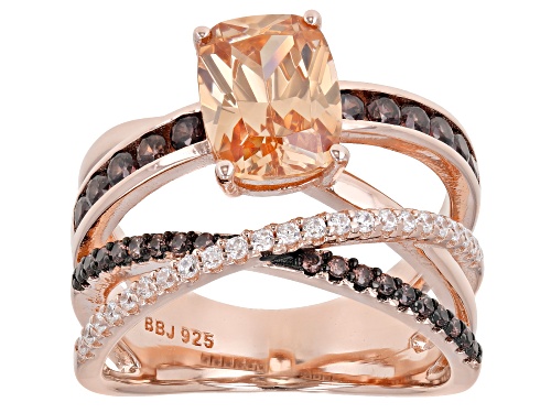 Photo of Bella Luce ® 4.83ctw Champagne, Mocha, And White Diamond Simulants Eterno™ Rose Ring (3.22ctw DEW) - Size 10