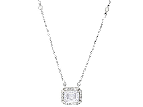 Bella Luce ® 6.49ctw White Diamond Simulant Rhodium Over Sterling Silver Necklace (4.75ctw DEW) - Size 18