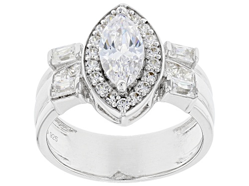 Photo of Bella Luce ® 3.70ctw White Diamond Simulant Rhodium Over Sterling Silver Ring (1.86ctw DEW) - Size 9