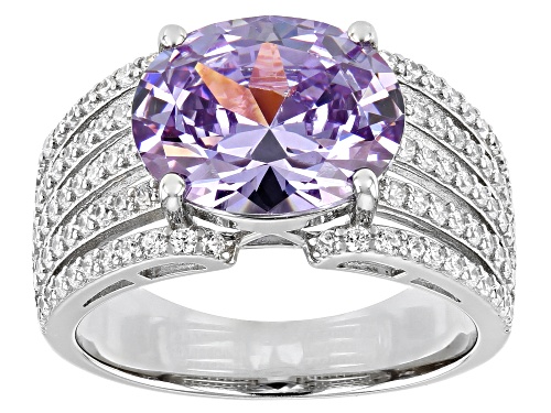 Photo of Bella Luce ® 9.78ctw Lavender And White Diamond Simulants Platinum Over Silver Ring (5.70ctw DEW) - Size 6