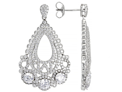 Photo of Bella Luce ® 7.18ctw White Diamond Simulant Rhodium Over Sterling Silver Earrings (4.10ctw DEW)