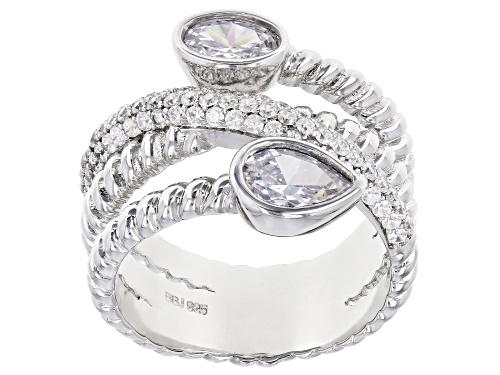 Bella Luce ® 2.65ctw White Diamond Simulant Rhodium Over Sterling Silver Ring (1.63ctw DEW) - Size 8