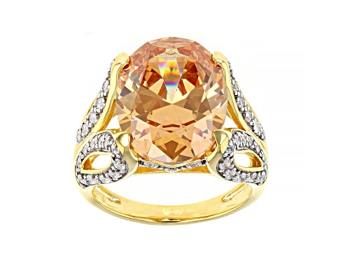 Photo of Bella Luce ® 16.45ctw Champagne And White Diamond Simulants Eterno™ Yellow Ring (9.56ctw DEW) - Size 11