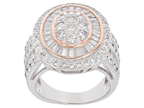 Photo of Bella Luce ® 3.63ctw Round And Baguette Rhodium Over Sterling Silver Ring - Size 5