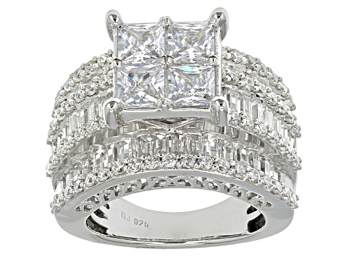 Photo of Bella Luce ® 9.71ctw Diamond Simulant Rhodium Over Sterling Silver Ring (6.19ctw Dew) - Size 5
