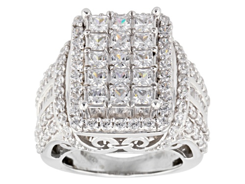 Photo of Bella Luce ® 7.84ctw Diamond Simulant Rhodium Over Sterling Silver Ring (4.77ctw Dew) - Size 5