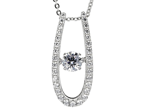 Bella Luce ® 1.33ctw Diamond Simulant Rhodium Over Sterling Silver Dancing Bella Pendant & Chain