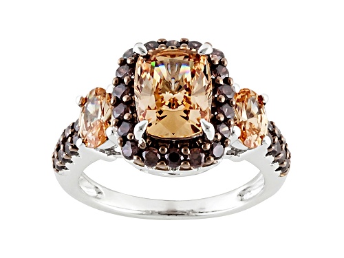 Photo of Bella Luce ® 5.99ctw Champagne And Mocha Diamond Simulants Rhodium Over Silver Ring (3.32ctw Dew) - Size 7