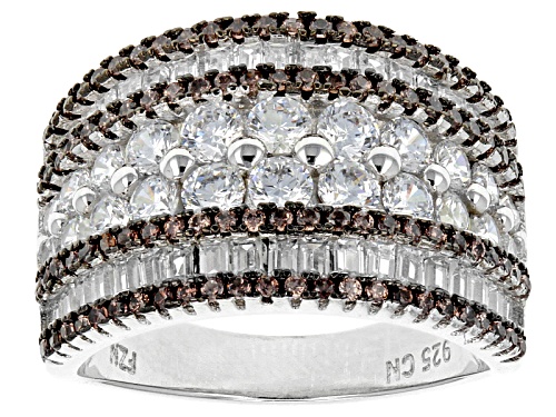 Photo of Bella Luce ® 4.32ctw Mocha And White Diamond Simulants Rhodium Over Silver Ring (2.41ctw Dew) - Size 8