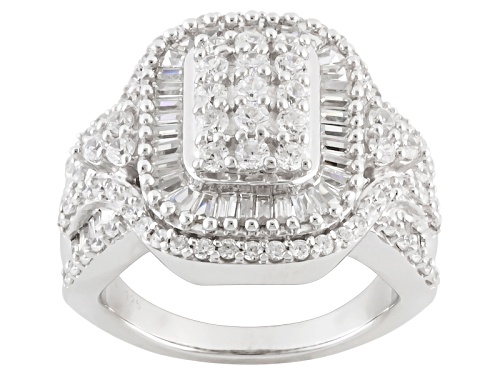Photo of Bella Luce ® 3.55ctw Diamond Simulant Rhodium Over Sterling Silver Ring (2.11ctw Dew) - Size 8