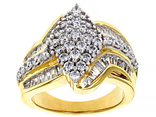 Bella Luce ® 3.60ctw Diamond Simulant Round Baguette Eterno™ Yellow Ring (2.05ctw Dew) - Size 5