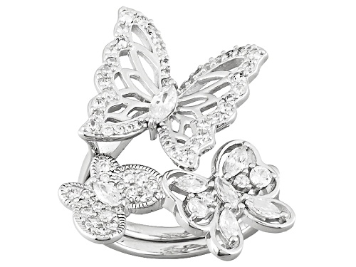 Photo of Bella Luce ® 2.10ctw Rhodium Over Sterling Silver Butterfly Ring (1.43ctw Dew) - Size 5