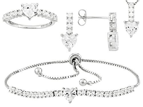 Photo of Bella Luce ® 10.27ctw Rhodium Over Sterling Silver Heart Jewelry Set (5.26ctw Dew)