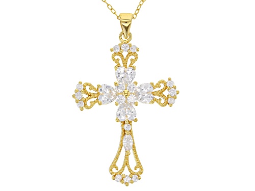 Bella Luce ® 4.70ctw Diamond Simulant Eterno ™ Yellow Cross Pendant With Chain(2.03ctw Dew)
