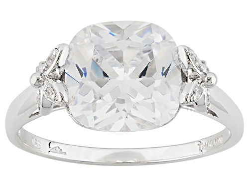 Bella Luce ® 5.68ctw Diamond Simulant Rhodium Over Sterling Silver Ring (3.36ctw Dew) - Size 10