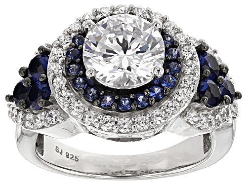 Photo of Bella Luce ® 5.68ctw Diamond Simulant & Lab Created Sapphire Rhodium Over Sterling Silver Ring - Size 12