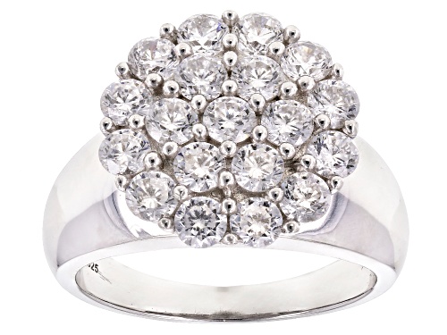Bella Luce ® 3.80ctw White Diamond Simulant Rhodium Over Sterling Silver Ring (2.09ctw Dew) - Size 5