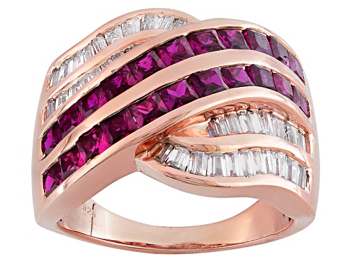 Photo of Bella Luce ® 3.84ctw Lab Created Ruby & Diamond Simulant Baguette Eterno ™ Rose Ring - Size 5