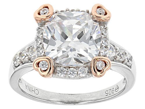 Photo of Bella Luce ® 6.56ctw Diamond Simulant Rhodium Over Sterling & Eterno ™ Rose Ring (3.36ctw Dew) - Size 9