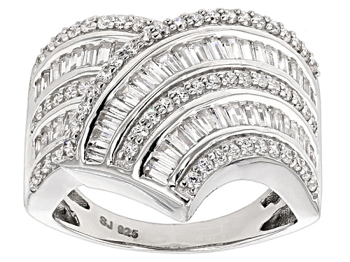 Bella Luce ® 3.17ctw Diamond Simulant Rhodium Over Sterling Silver Ring (2.58ctw Dew) - Size 6