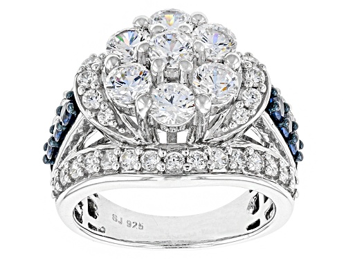 Bella Luce ® 5.52ctw Diamond Simulant & Lab Created Sapphire Rhodium Over Sterling Silver Ring - Size 10