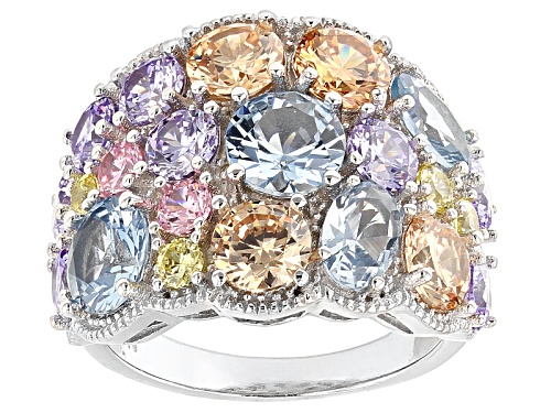 Photo of Bella Luce ® 11.10ctw Multicolor Diamond Simulants Rhodium Over Sterling Silver Ring - Size 5