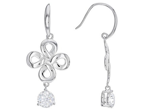 Bella Luce ® 2.70ctw White Diamond Simulant Rhodium Over Sterling Silver Earrings (1.68ctw Dew)