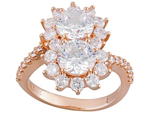 Bella Luce ® 6.40ctw White Diamond Simulant Round Eterno ™ Rose Ring (3.73ctw Dew) - Size 10