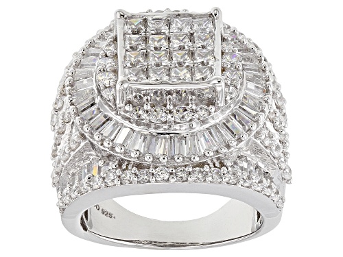Photo of Bella Luce ® 8.30ctw Diamond Simulant Rhodium Over Sterling Silver Ring (5.57ctw Dew) - Size 6