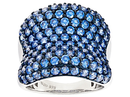 Photo of Bella Luce Luxe™ 7.35ctw with Arctic Blue Cubic Zirconia Rhodium Over Silver Ring - Size 5