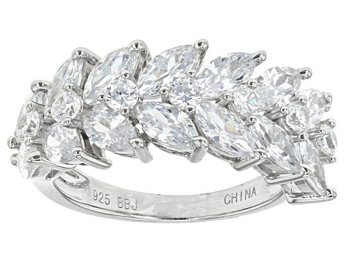 Bella Luce ® 5.94ctw Diamond Simulant Rhodium Over Sterling Silver Ring (3.92ctw Dew) - Size 6