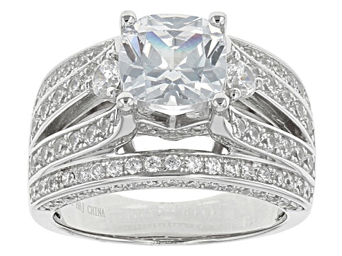 Bella Luce ® 6.39ctw Diamond Simulant Rhodium Over Sterling Silver Ring (3.54ctw Dew) - Size 12