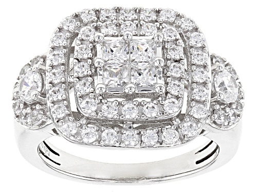 Bella Luce ® 2.55ctw Diamond Simulant Rhodium Over Sterling Silver Ring (1.40ctw Dew) - Size 10