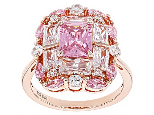 Bella Luce ® 6.87ctw Pink & White Diamond Simulants Eterno ™ Rose Ring (4.84ctw Dew) - Size 5