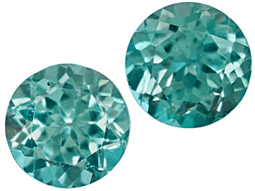 Photo of Paraiba Color Apatite Set Of Two Avg 1.50ctw 6mm Round
