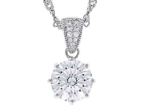 Bella Luce ® Dillenium Cut 4.73ctw Rhodium Over Sterling Silver Pendant With 18" Chain