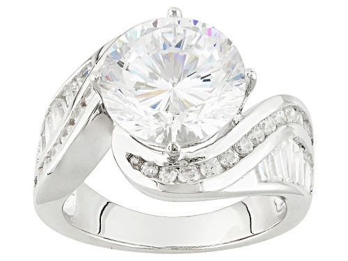 Photo of Bella Luce® Dillenium Cut 7.65ctw Diamond Simulant Rhodium Over Sterling Silver Ring (4.88ctw Dew) - Size 6