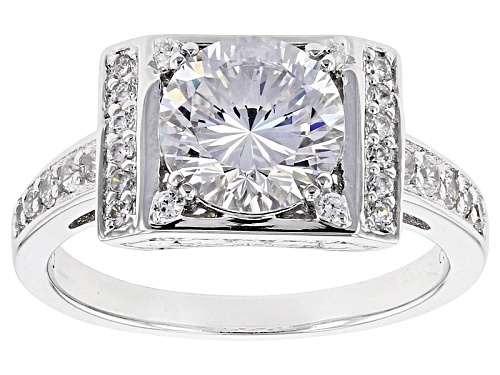Photo of Bella Luce ® Dillenium Cut 3.73ctw Diamond Simulant Rhodium Over Sterling Ring (2.38ctw Dew) - Size 9