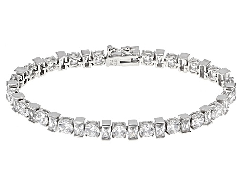 Bella Luce ® Dillenium Cut 26.89ctw Diamond Simulant Rhodium Over Silver Bracelet (16.24ctw Dew) - Size 7.25
