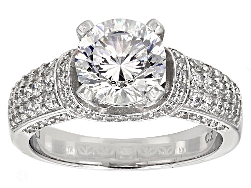 Photo of Bella Luce® Dillenium Cut 4.42ctw Diamond Simulant Rhodium Over Sterling Silver Ring (2.84ctw Dew) - Size 8