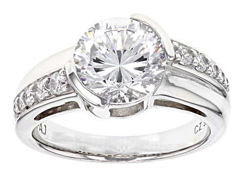 Bella Luce ® Dillenium Cut 5.02ctw Rhodium Over Sterling Silver Ring (2.98ctw Dew) - Size 9