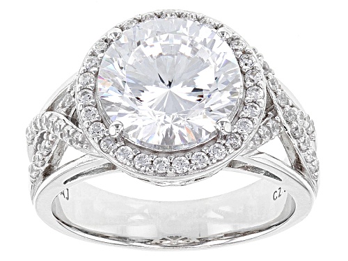 Photo of Bella Luce® Dillenium Cut 6.91ctw Diamond Simulant Rhodium Over Sterling Silver Ring (4.42ctw Dew) - Size 11