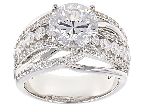 Photo of Bella Luce® Dillenium Cut 6.21ctw Diamond Simulant Rhodium Over Sterling Silver Ring (3.71ctw Dew) - Size 11