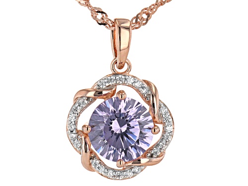 Photo of Bella Luce ® Dillenium Cut Lavender And White Diamond Simulants Eterno™ Rose Pendant With Chain