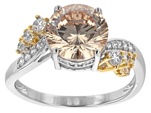Photo of Bella Luce ® Dillenium Cut 5.05ctw Multi Gem Simulants Rhodium Over Silver And Eterno™ Yellow Ring - Size 5