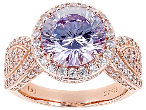 Photo of Bella Luce® 8.23ctw Dillenium Cut Lavender And White Diamond Simulants Eterno™ Rose Ring - Size 10